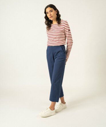 Minquidame striped sailor shirt - regular fit, in light cotton (ECRU/PERSAN)